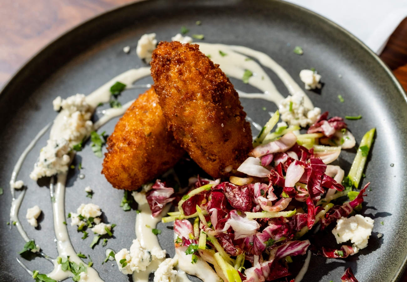 Croquettes elegantly plated