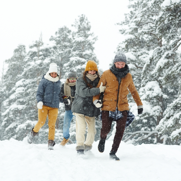 friends in snow