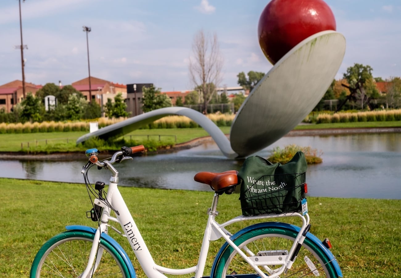 A bike with Hotel Emery branding