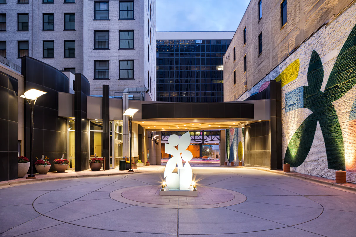 front entry of hotel emery